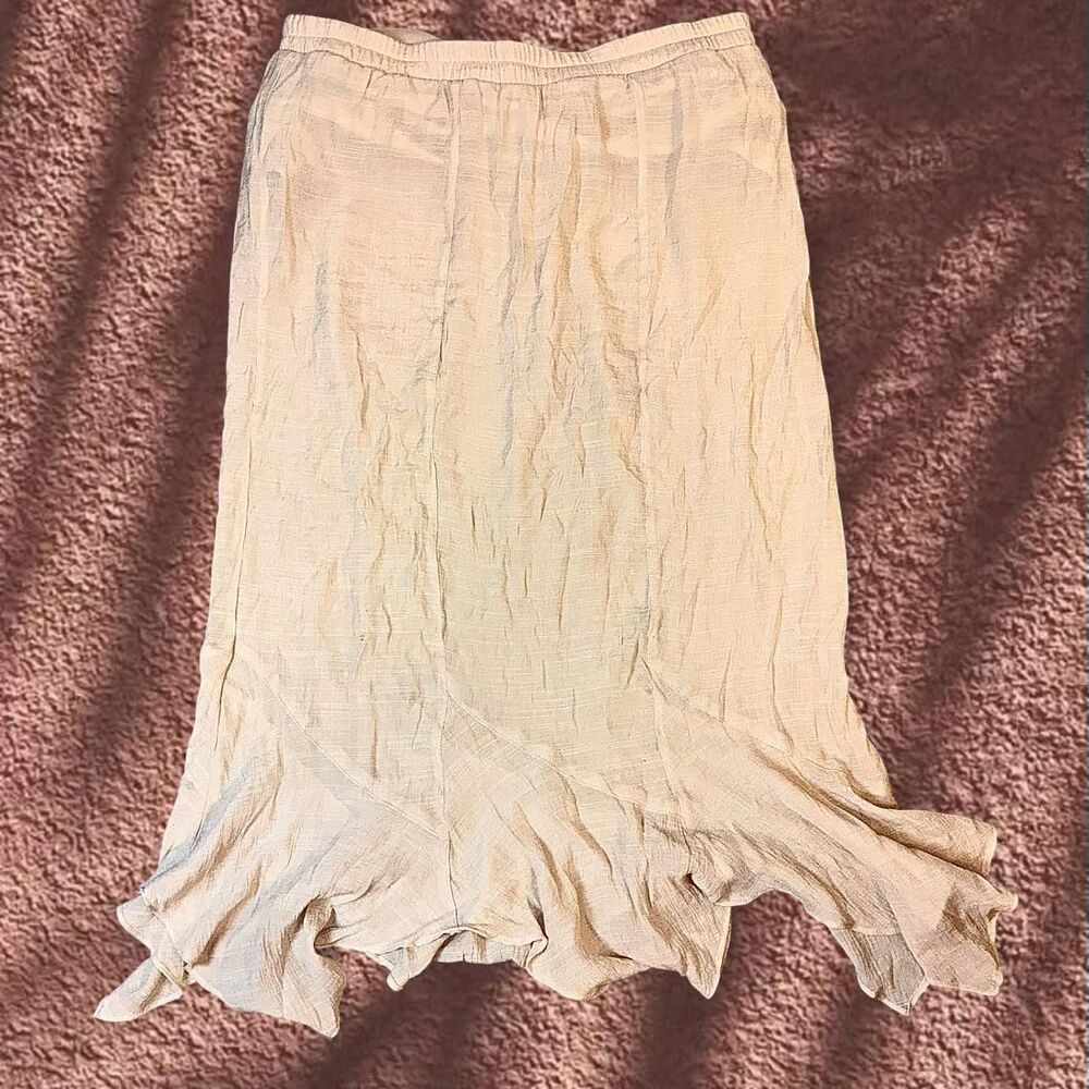 Apt-9 Women's Cream maxi skirt with ruffle hem, size XXL